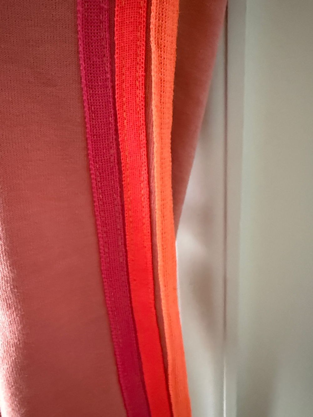 Aviator Nation Coral Pink Jogger Pants with Neon Stripes - Size XS - Picture 4 of 8